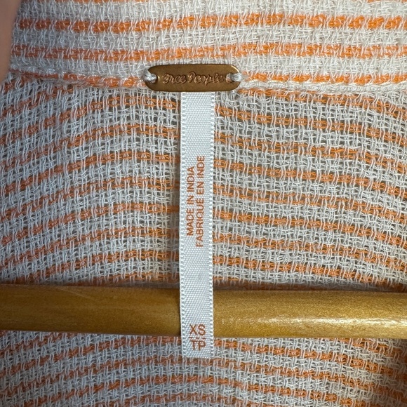 Free People Collared‎ V-Neck Long Sleeve Cotton Cover-Up Top High/Low Peach XS - Picture 3 of 12